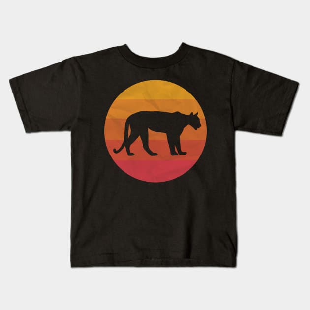 Vintage Mountain Lion Kids T-Shirt by ChadPill